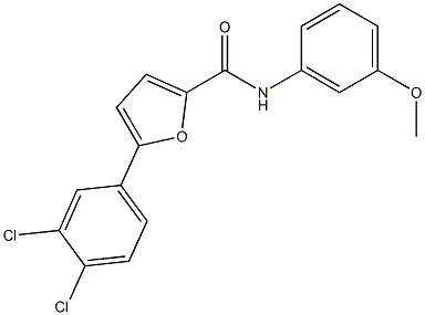 5-(3,4-dichlorophenyl)-N-(3-methoxyphenyl)-2-furamide 化学構造式