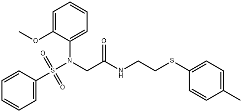 2-[[2-(methyloxy)phenyl](phenylsulfonyl)amino]-N-{2-[(4-methylphenyl)sulfanyl]ethyl}acetamide Struktur