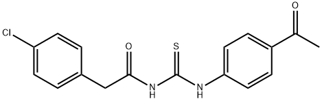 N-(4-acetylphenyl)-N'-[(4-chlorophenyl)acetyl]thiourea Struktur