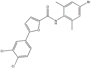 N-(4-bromo-2,6-dimethylphenyl)-5-(3,4-dichlorophenyl)-2-furamide,425656-77-5,结构式