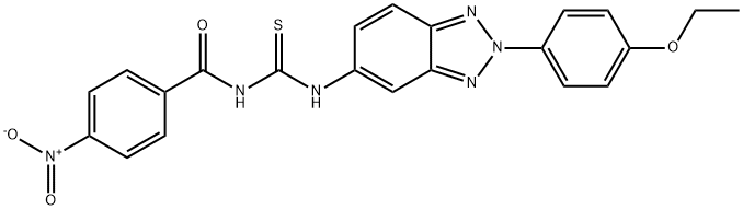 N-[2-(4-ethoxyphenyl)-2H-1,2,3-benzotriazol-5-yl]-N'-{4-nitrobenzoyl}thiourea Structure