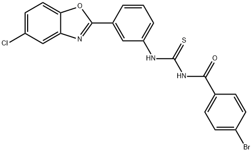 N-(4-bromobenzoyl)-N'-[3-(5-chloro-1,3-benzoxazol-2-yl)phenyl]thiourea Structure