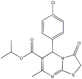 isopropyl 5-(4-chlorophenyl)-7-methyl-3-oxo-2,3-dihydro-5H-[1,3]thiazolo[3,2-a]pyrimidine-6-carboxylate,425660-09-9,结构式