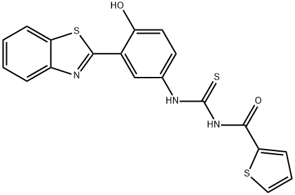 N-[3-(1,3-benzothiazol-2-yl)-4-hydroxyphenyl]-N'-(thien-2-ylcarbonyl)thiourea Struktur