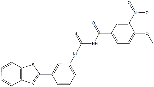 N-[3-(1,3-benzothiazol-2-yl)phenyl]-N'-{3-nitro-4-methoxybenzoyl}thiourea Struktur