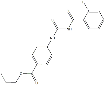 propyl 4-({[(2-fluorobenzoyl)amino]carbothioyl}amino)benzoate Structure