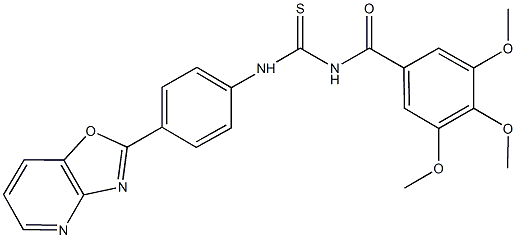 N-(4-[1,3]oxazolo[4,5-b]pyridin-2-ylphenyl)-N'-(3,4,5-trimethoxybenzoyl)thiourea 结构式