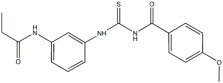 N-[3-({[(4-methoxybenzoyl)amino]carbothioyl}amino)phenyl]propanamide,425667-10-3,结构式