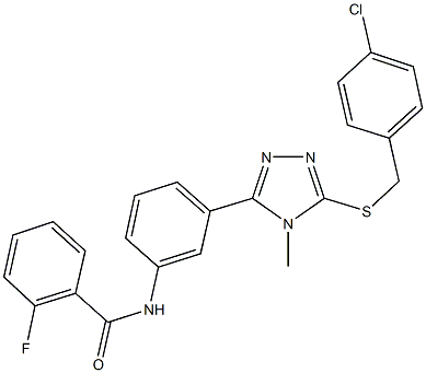 N-(3-{5-[(4-chlorobenzyl)sulfanyl]-4-methyl-4H-1,2,4-triazol-3-yl}phenyl)-2-fluorobenzamide Struktur