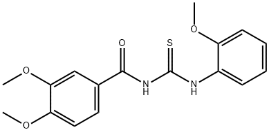 N-(3,4-dimethoxybenzoyl)-N'-(2-methoxyphenyl)thiourea Struktur