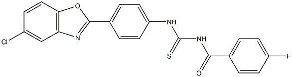 N-[4-(5-chloro-1,3-benzoxazol-2-yl)phenyl]-N'-(4-fluorobenzoyl)thiourea Structure