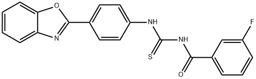 N-[4-(1,3-benzoxazol-2-yl)phenyl]-N'-(3-fluorobenzoyl)thiourea Structure