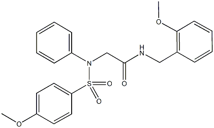 N-(2-methoxybenzyl)-2-{[(4-methoxyphenyl)sulfonyl]anilino}acetamide Structure