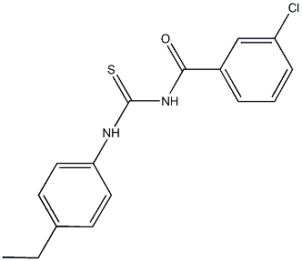 N-[(3-chlorophenyl)carbonyl]-N'-(4-ethylphenyl)thiourea Structure