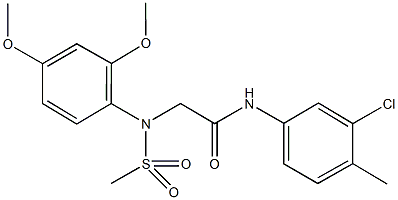 N-(3-chloro-4-methylphenyl)-2-[2,4-dimethoxy(methylsulfonyl)anilino]acetamide Structure