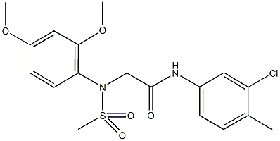 N-(3-chloro-4-methylphenyl)-2-[2,4-dimethoxy(methylsulfonyl)anilino]acetamide Struktur