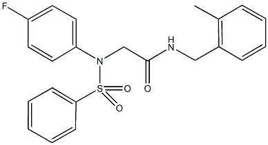 2-[4-fluoro(phenylsulfonyl)anilino]-N-(2-methylbenzyl)acetamide,425679-31-8,结构式