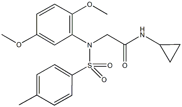 425679-60-3 N-cyclopropyl-2-{2,5-dimethoxy[(4-methylphenyl)sulfonyl]anilino}acetamide