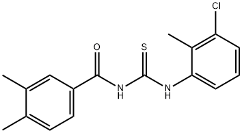 N-(3-chloro-2-methylphenyl)-N'-(3,4-dimethylbenzoyl)thiourea Structure