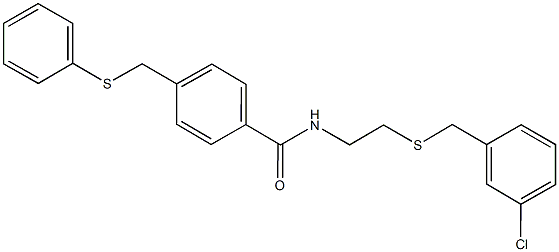 N-{2-[(3-chlorobenzyl)sulfanyl]ethyl}-4-[(phenylsulfanyl)methyl]benzamide Structure