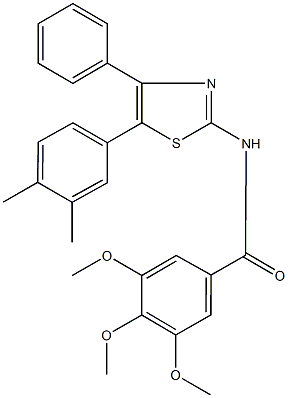 N-[5-(3,4-dimethylphenyl)-4-phenyl-1,3-thiazol-2-yl]-3,4,5-trimethoxybenzamide,425681-78-3,结构式