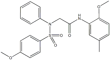 N-(2-methoxy-5-methylphenyl)-2-[4-methoxy(phenylsulfonyl)anilino]acetamide 化学構造式