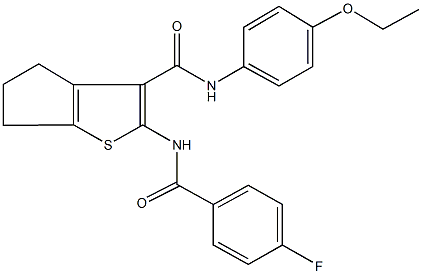 N-(4-ethoxyphenyl)-2-[(4-fluorobenzoyl)amino]-5,6-dihydro-4H-cyclopenta[b]thiophene-3-carboxamide,426215-37-4,结构式