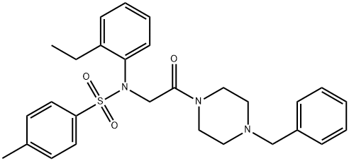 N-[2-(4-benzylpiperazin-1-yl)-2-oxoethyl]-N-(2-ethylphenyl)-4-methylbenzenesulfonamide Struktur