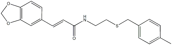 3-(1,3-benzodioxol-5-yl)-N-{2-[(4-methylbenzyl)sulfanyl]ethyl}acrylamide 结构式