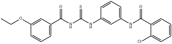 2-chloro-N-[3-({[(3-ethoxybenzoyl)amino]carbothioyl}amino)phenyl]benzamide 结构式