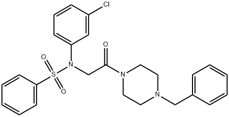 N-[2-(4-benzyl-1-piperazinyl)-2-oxoethyl]-N-(3-chlorophenyl)benzenesulfonamide,426233-06-9,结构式