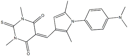 5-({1-[4-(dimethylamino)phenyl]-2,5-dimethyl-1H-pyrrol-3-yl}methylene)-1,3-dimethyl-2-thioxodihydro-4,6(1H,5H)-pyrimidinedione Struktur