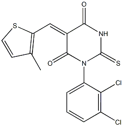 426237-91-4 1-(2,3-dichlorophenyl)-5-[(3-methyl-2-thienyl)methylene]-2-thioxodihydro-4,6(1H,5H)-pyrimidinedione