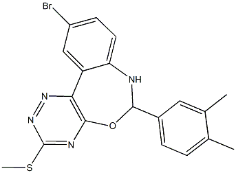 10-bromo-6-(3,4-dimethylphenyl)-6,7-dihydro[1,2,4]triazino[5,6-d][3,1]benzoxazepin-3-ylmethylsulfide Structure