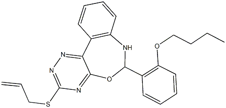 2-[3-(allylthio)-6,7-dihydro[1,2,4]triazino[5,6-d][3,1]benzoxazepin-6-yl]phenylbutylether Struktur