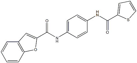 N-{4-[(2-thienylcarbonyl)amino]phenyl}-1-benzofuran-2-carboxamide 结构式