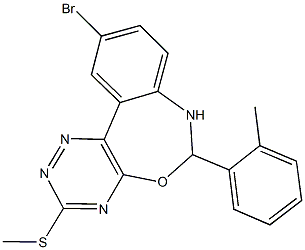 10-bromo-6-(2-methylphenyl)-6,7-dihydro[1,2,4]triazino[5,6-d][3,1]benzoxazepin-3-ylmethylsulfide Structure