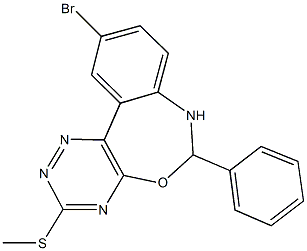 10-bromo-6-phenyl-6,7-dihydro[1,2,4]triazino[5,6-d][3,1]benzoxazepin-3-ylmethylsulfide Structure
