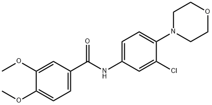 N-[3-chloro-4-(4-morpholinyl)phenyl]-3,4-dimethoxybenzamide Struktur