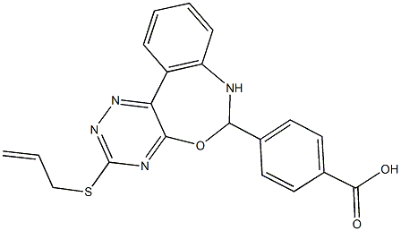 4-[3-(allylthio)-6,7-dihydro[1,2,4]triazino[5,6-d][3,1]benzoxazepin-6-yl]benzoicacid Structure
