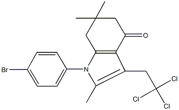 1-(4-bromophenyl)-2,6,6-trimethyl-3-(2,2,2-trichloroethyl)-1,5,6,7-tetrahydro-4H-indol-4-one,426823-92-9,结构式