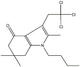 1-butyl-2,6,6-trimethyl-3-(2,2,2-trichloroethyl)-1,5,6,7-tetrahydro-4H-indol-4-one Structure