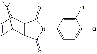 4-(3,4-dichlorophenyl)-spiro[4-azatricyclo[5.2.1.0~2,6~]dec[8]ene-10,1'-cyclopropane]-3,5-dione Struktur