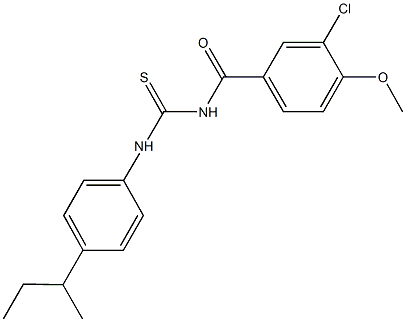 N-(4-sec-butylphenyl)-N'-(3-chloro-4-methoxybenzoyl)thiourea Struktur