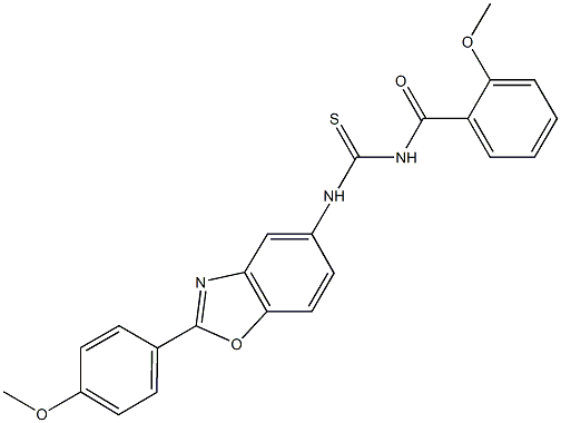 N-(2-methoxybenzoyl)-N'-[2-(4-methoxyphenyl)-1,3-benzoxazol-5-yl]thiourea Structure