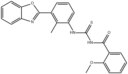 N-[3-(1,3-benzoxazol-2-yl)-2-methylphenyl]-N'-(2-methoxybenzoyl)thiourea Struktur