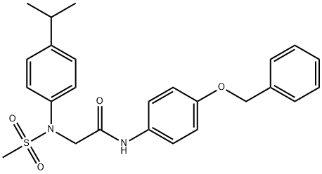 N-[4-(benzyloxy)phenyl]-2-[4-isopropyl(methylsulfonyl)anilino]acetamide 结构式