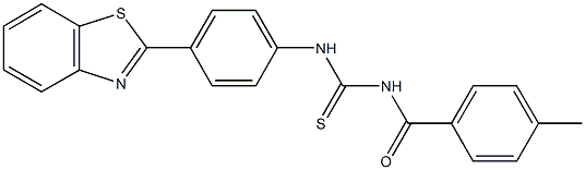 N-[4-(1,3-benzothiazol-2-yl)phenyl]-N'-(4-methylbenzoyl)thiourea Struktur