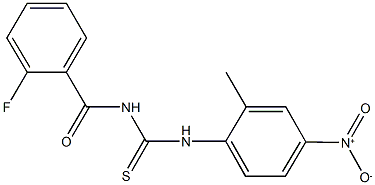 N-(2-fluorobenzoyl)-N'-{4-nitro-2-methylphenyl}thiourea Structure