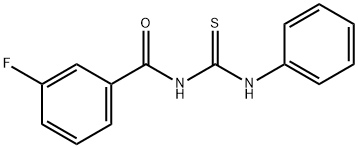N-(3-fluorobenzoyl)-N'-phenylthiourea 化学構造式